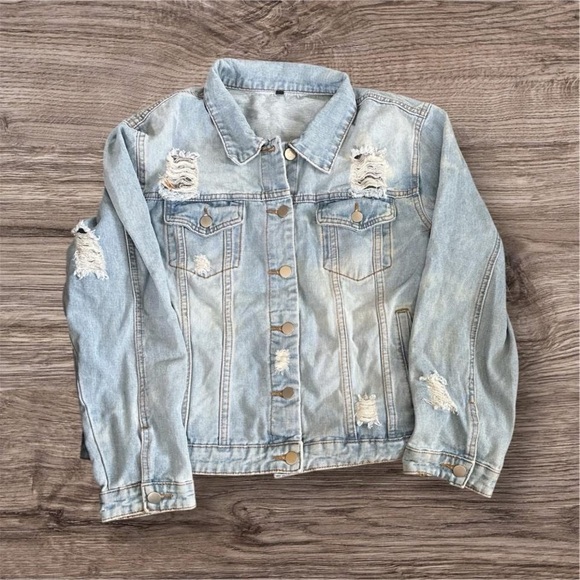 Custom Vikings Denim Vest with Fringe - Picture 2 of 2